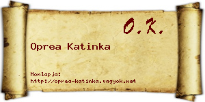 Oprea Katinka névjegykártya